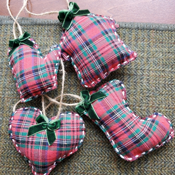 Set Of 4 hand-made Christmas Ornaments Holiday - Picture 6 of 7